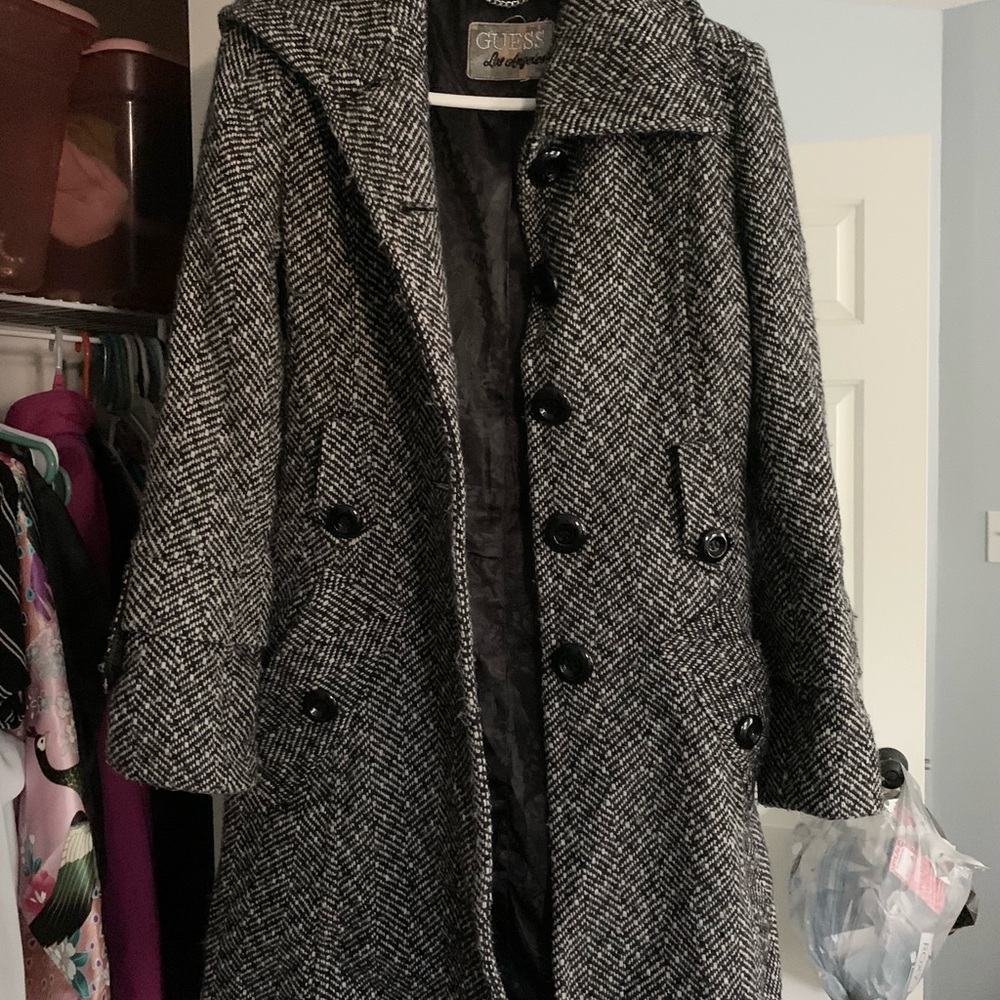 Vintage Guess Herringbone pea coat